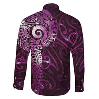 Matariki New Zealand Maori Koru Art Tattoo Family Matching Puletasi and Hawaiian Shirt New Year Galaxy Pink Sky Style LT03 - Polynesian Pride