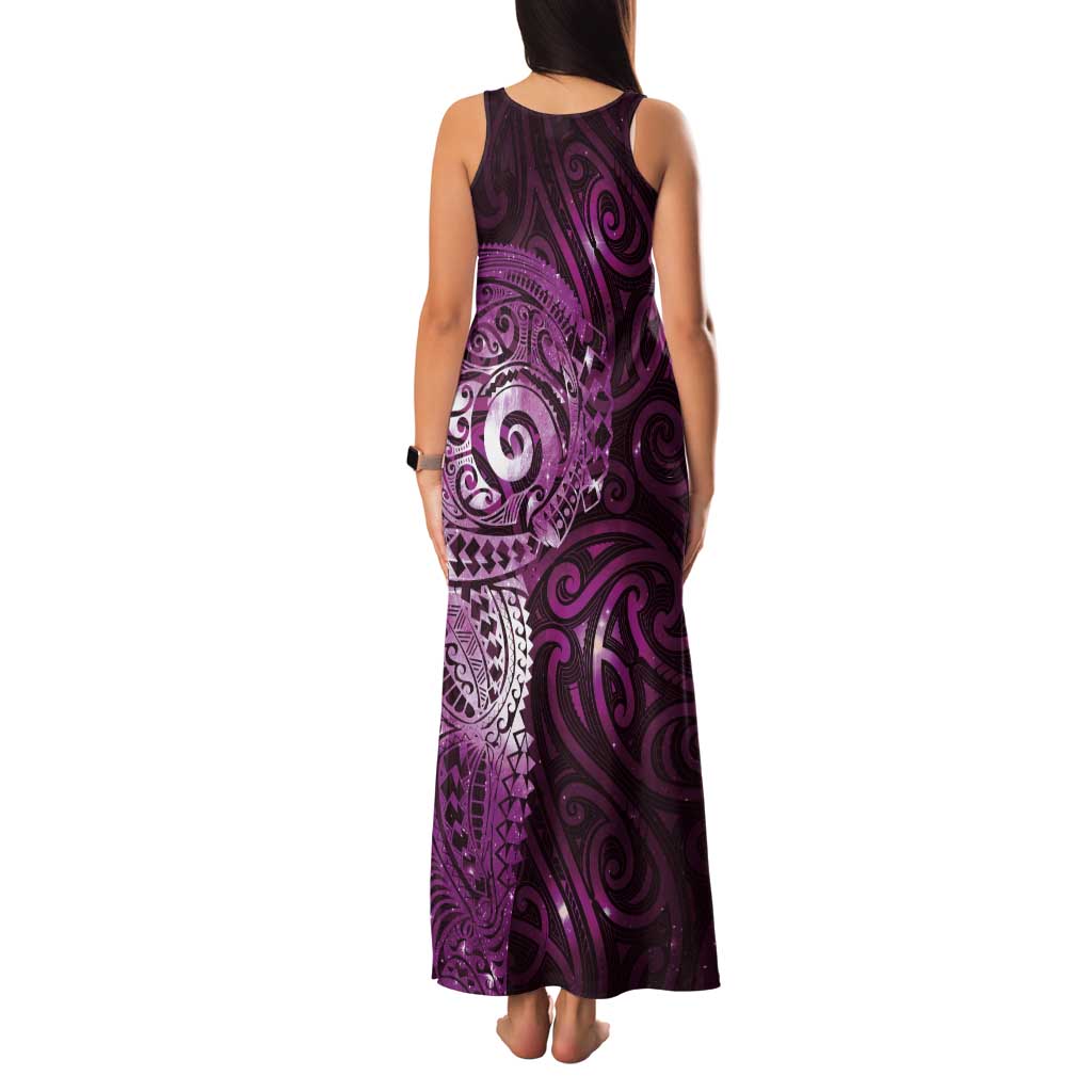 Matariki New Zealand Maori Koru Art Tattoo Family Matching Tank Maxi Dress and Hawaiian Shirt New Year Galaxy Pink Sky Style LT03 - Polynesian Pride