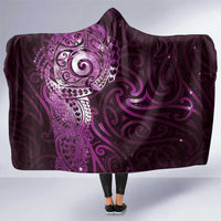 Matariki New Zealand Maori Koru Art Tattoo Hooded Blanket New Year Galaxy Pink Sky Style LT03 One Size Pink - Polynesian Pride