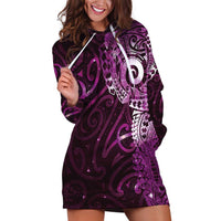 Matariki New Zealand Maori Koru Art Tattoo Hoodie Dress New Year Galaxy Pink Sky Style LT03 Pink - Polynesian Pride