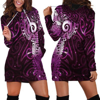 Matariki New Zealand Maori Koru Art Tattoo Hoodie Dress New Year Galaxy Pink Sky Style LT03 - Polynesian Pride