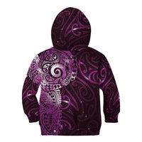Matariki New Zealand Maori Koru Art Tattoo Kid Hoodie New Year Galaxy Pink Sky Style LT03 - Polynesian Pride