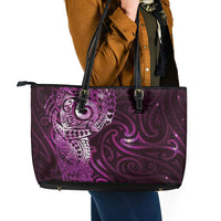 Matariki New Zealand Maori Koru Art Tattoo Leather Tote Bag New Year Galaxy Pink Sky Style LT03 - Polynesian Pride