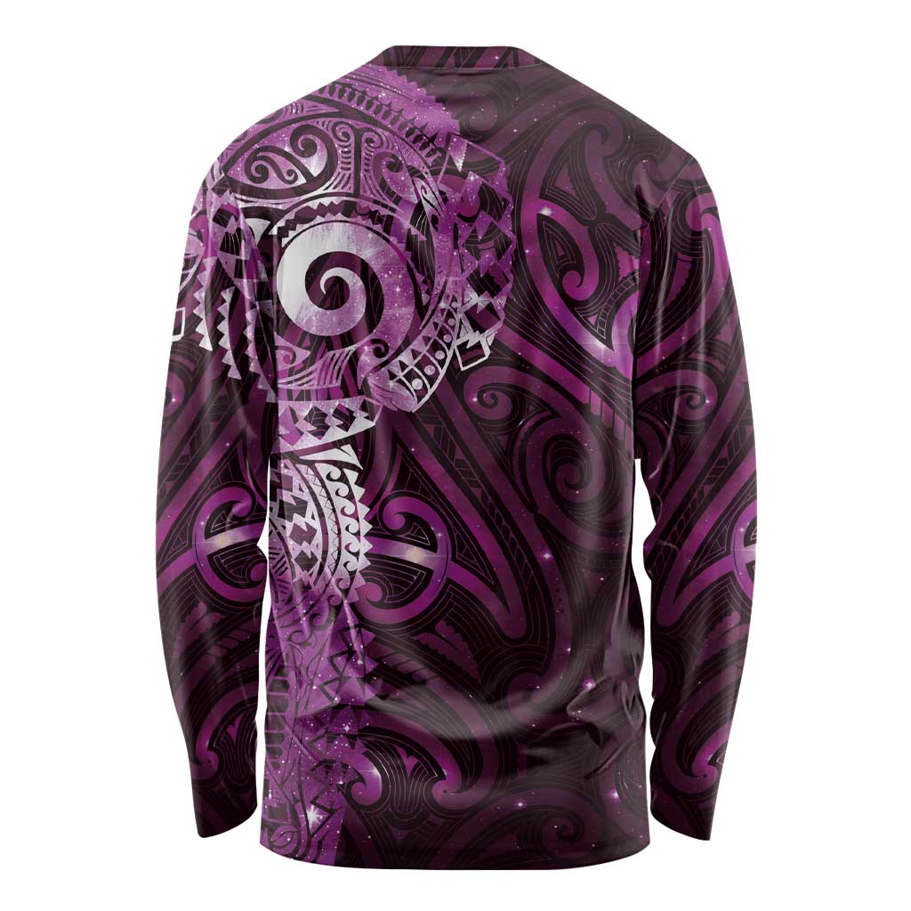 Matariki New Zealand Maori Koru Art Tattoo Long Sleeve Shirt New Year Galaxy Pink Sky Style LT03 - Polynesian Pride