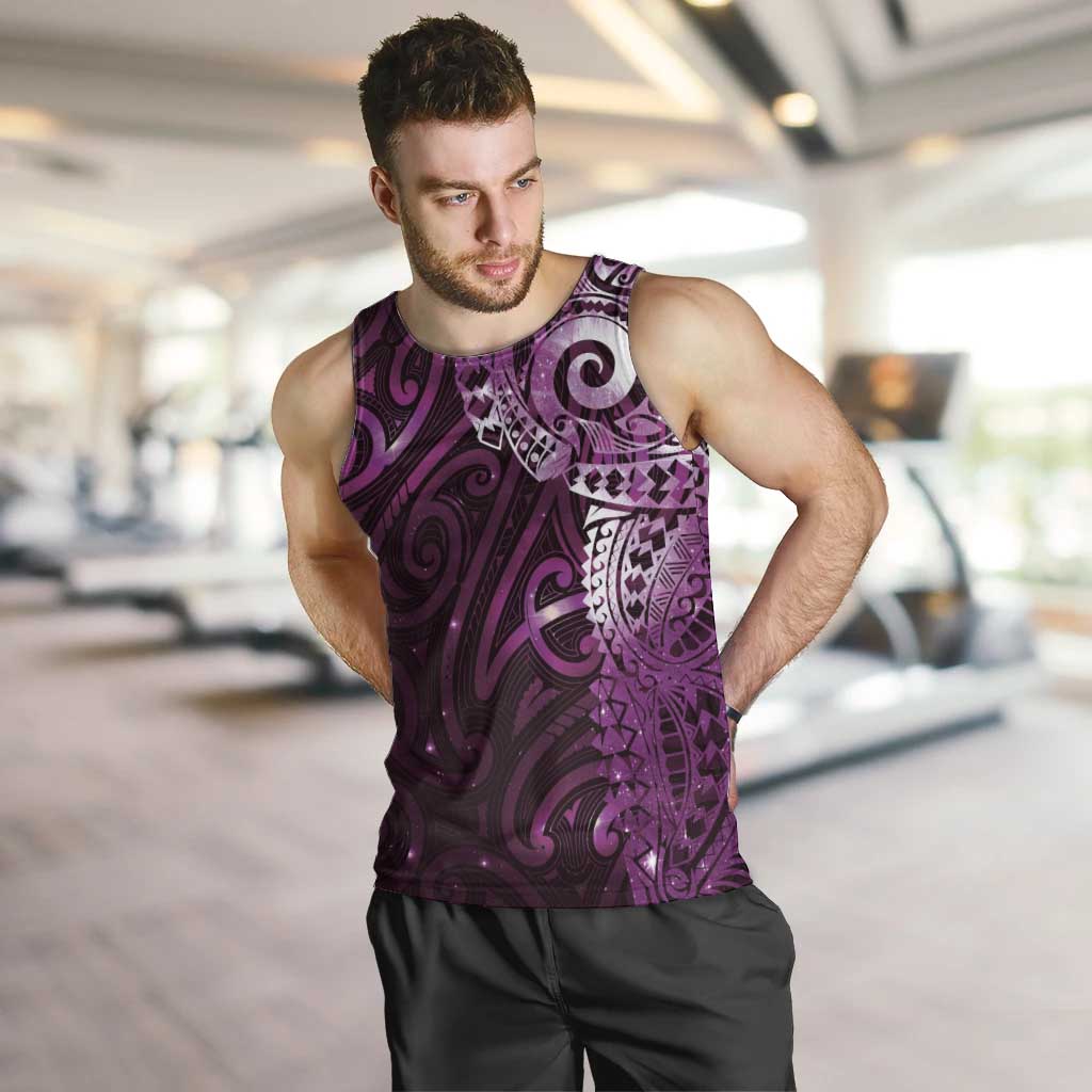 Matariki New Zealand Maori Koru Art Tattoo Men Tank Top New Year Galaxy Pink Sky Style LT03 Pink - Polynesian Pride
