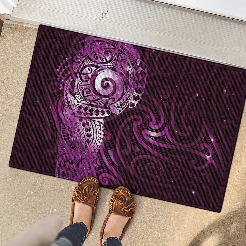 Matariki New Zealand Maori Koru Art Tattoo Rubber Doormat New Year Galaxy Pink Sky Style LT03 - Polynesian Pride