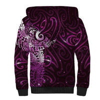 Matariki New Zealand Maori Koru Art Tattoo Sherpa Hoodie New Year Galaxy Pink Sky Style LT03 - Polynesian Pride