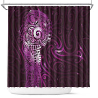 Matariki New Zealand Maori Koru Art Tattoo Shower Curtain New Year Galaxy Pink Sky Style LT03 Pink - Polynesian Pride