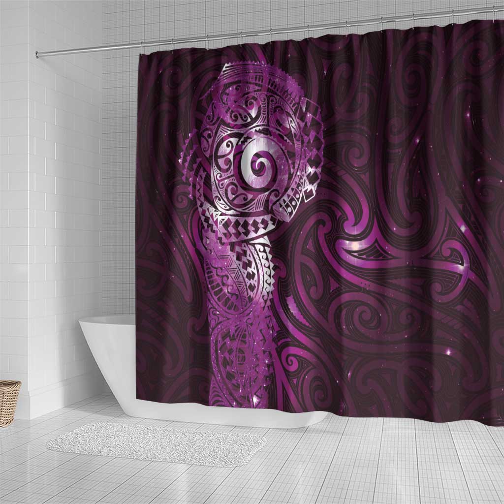 Matariki New Zealand Maori Koru Art Tattoo Shower Curtain New Year Galaxy Pink Sky Style LT03 - Polynesian Pride
