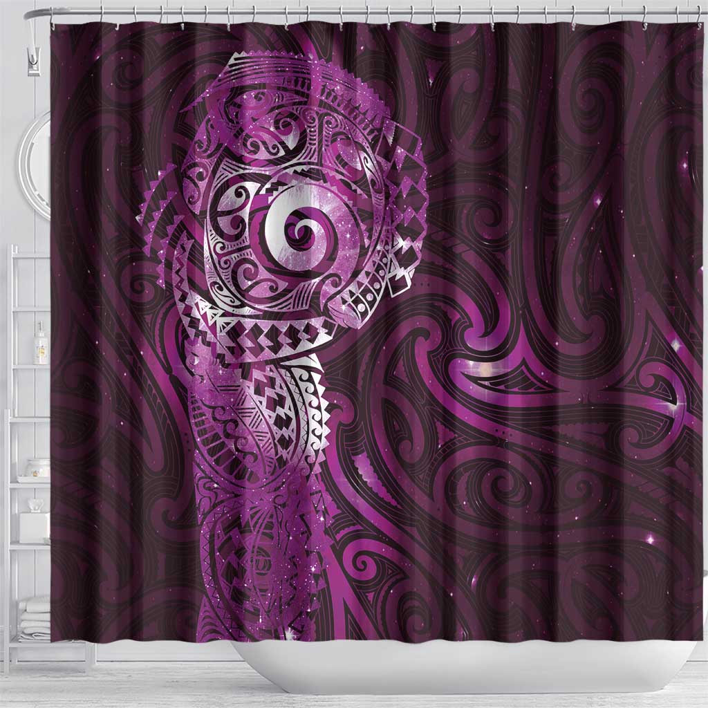 Matariki New Zealand Maori Koru Art Tattoo Shower Curtain New Year Galaxy Pink Sky Style LT03 - Polynesian Pride