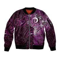 Matariki New Zealand Maori Koru Art Tattoo Sleeve Zip Bomber Jacket New Year Galaxy Pink Sky Style LT03 Unisex Pink - Polynesian Pride