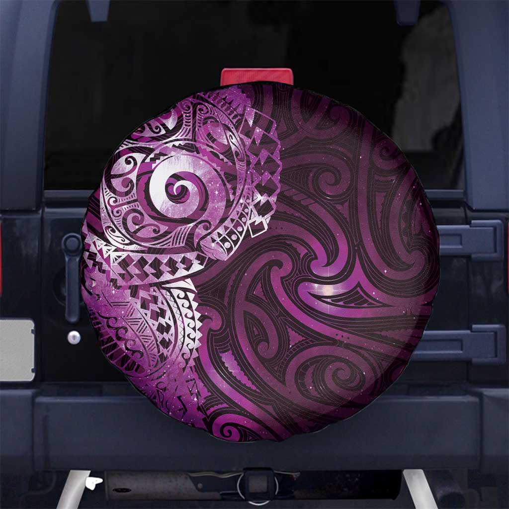 Matariki New Zealand Maori Koru Art Tattoo Spare Tire Cover New Year Galaxy Pink Sky Style LT03 No hole Pink - Polynesian Pride