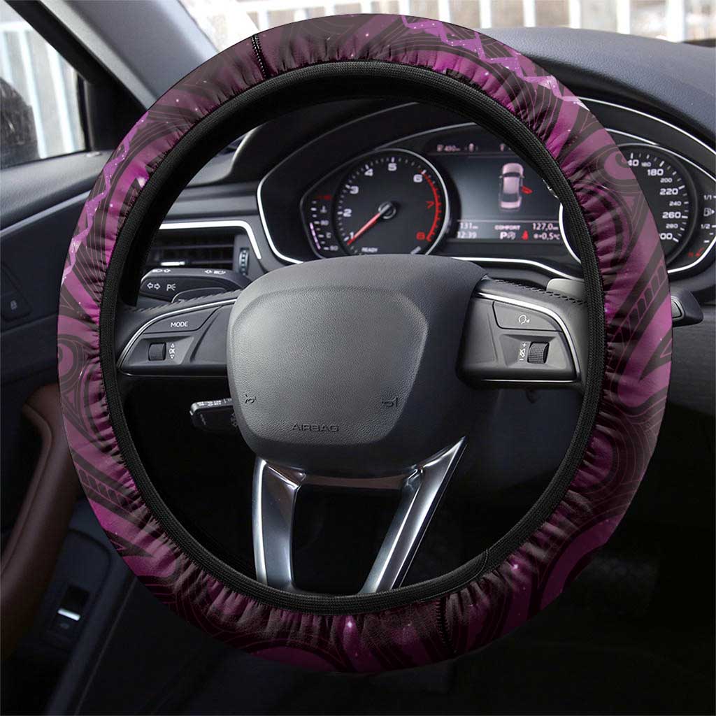 Matariki New Zealand Maori Koru Art Tattoo Steering Wheel Cover New Year Galaxy Pink Sky Style LT03 - Polynesian Pride