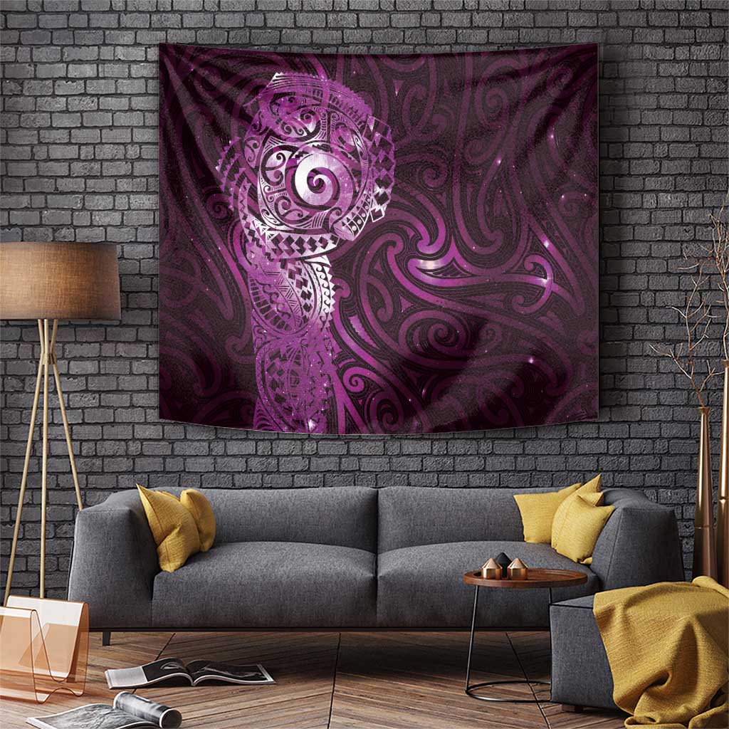 Matariki New Zealand Maori Koru Art Tattoo Tapestry New Year Galaxy Pink Sky Style LT03 Pink - Polynesian Pride