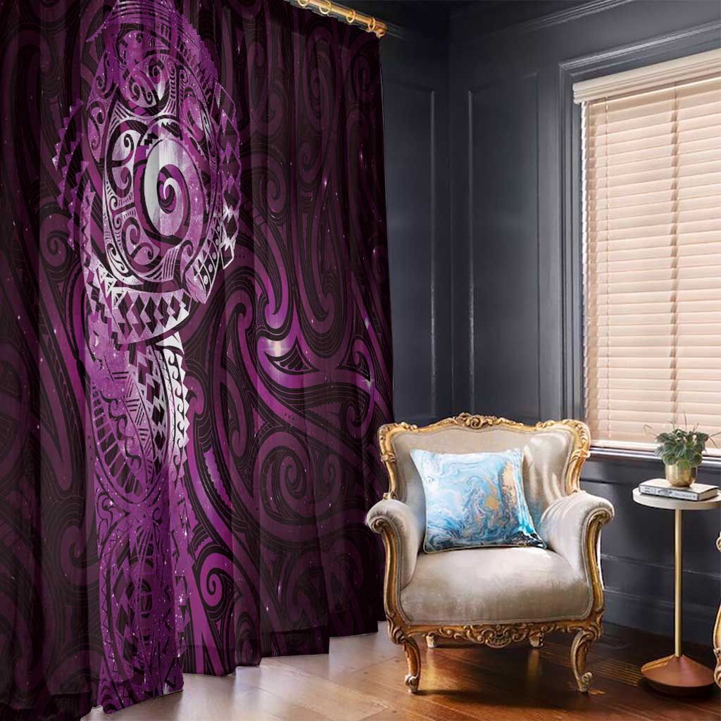 Matariki New Zealand Maori Koru Art Tattoo Window Curtain New Year Galaxy Pink Sky Style LT03 - Polynesian Pride