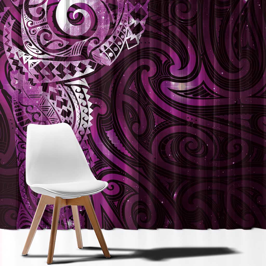 Matariki New Zealand Maori Koru Art Tattoo Window Curtain New Year Galaxy Pink Sky Style LT03 - Polynesian Pride