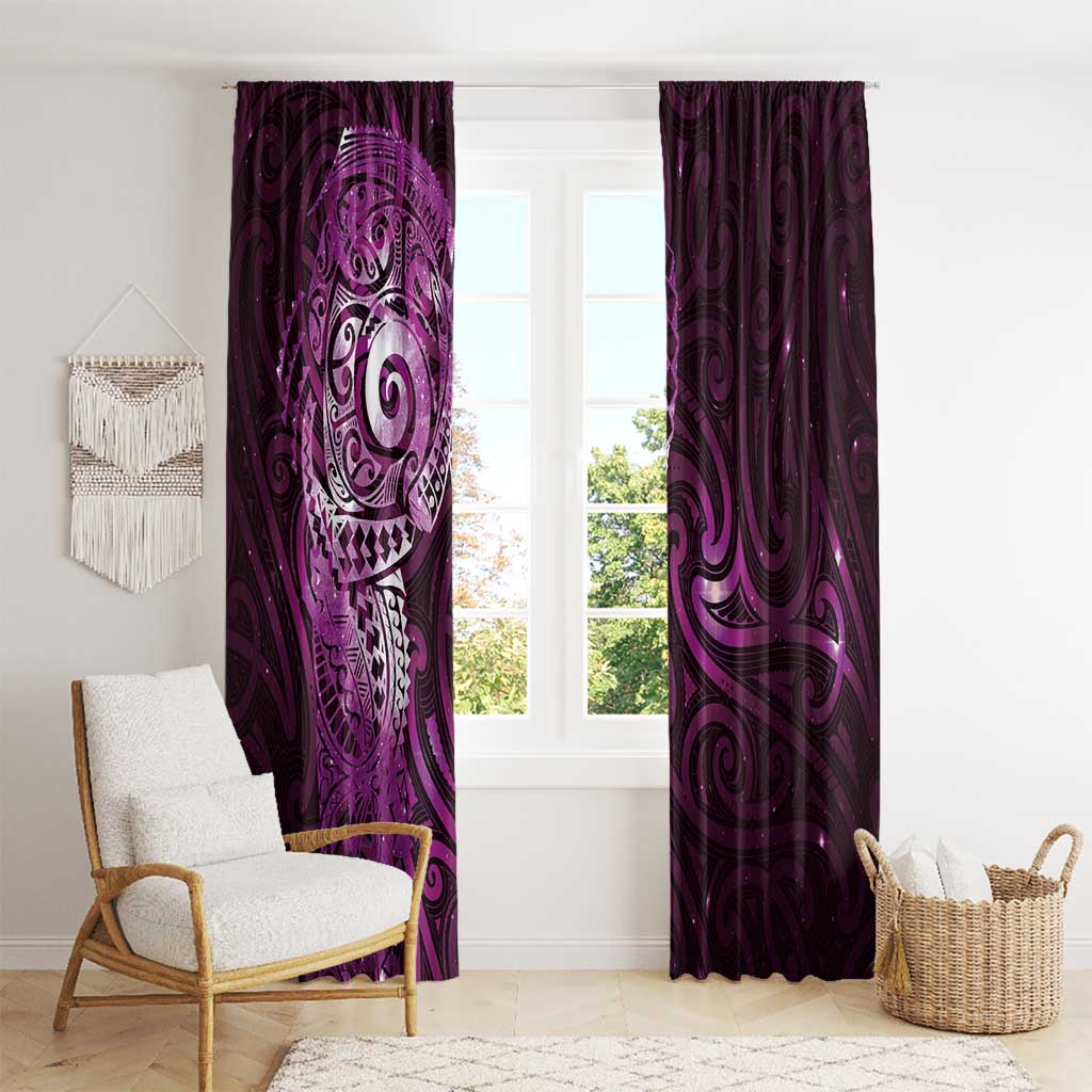 Matariki New Zealand Maori Koru Art Tattoo Window Curtain New Year Galaxy Pink Sky Style LT03 - Polynesian Pride