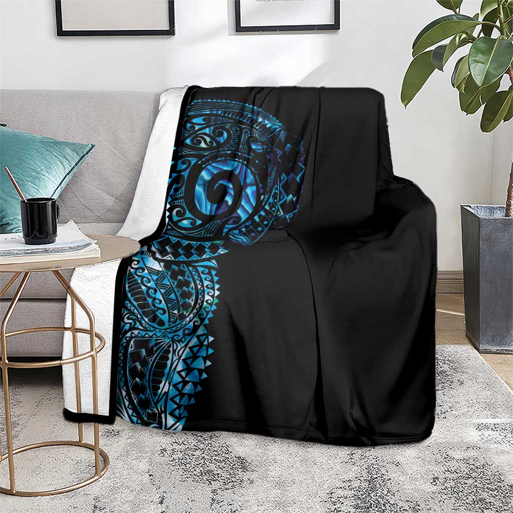 New Zealand Maori Koru Art Traditional Tattoo Blanket Paua Shell