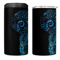 New Zealand Maori Koru Art Traditional Tattoo 4 in 1 Can Cooler Tumbler Paua Shell LT03 One Size: 16 oz Black - Polynesian Pride