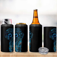 New Zealand Maori Koru Art Traditional Tattoo 4 in 1 Can Cooler Tumbler Paua Shell LT03 - Polynesian Pride