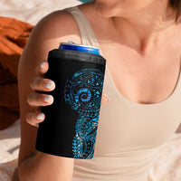 New Zealand Maori Koru Art Traditional Tattoo 4 in 1 Can Cooler Tumbler Paua Shell LT03 - Polynesian Pride