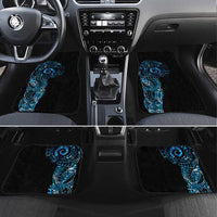 New Zealand Maori Koru Art Traditional Tattoo Car Mats Paua Shell LT03 Set 4pcs Black - Polynesian Pride