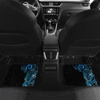 New Zealand Maori Koru Art Traditional Tattoo Car Mats Paua Shell LT03 Set 2pcs - Back Black - Polynesian Pride