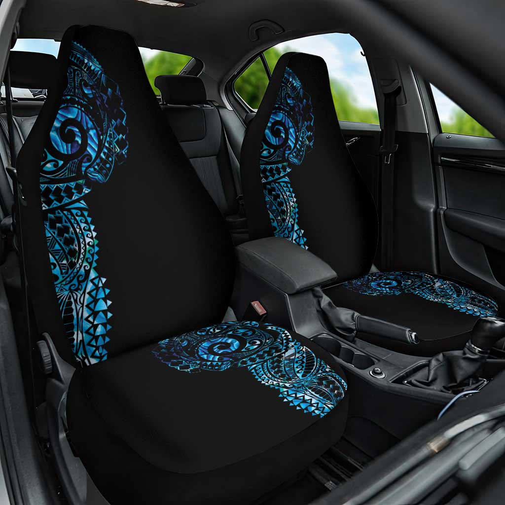 New Zealand Maori Koru Art Traditional Tattoo Car Seat Cover Paua Shell LT03 One Size Black - Polynesian Pride