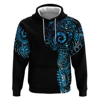 New Zealand Maori Koru Art Traditional Tattoo Hoodie Paua Shell LT03 Pullover Hoodie Black - Polynesian Pride