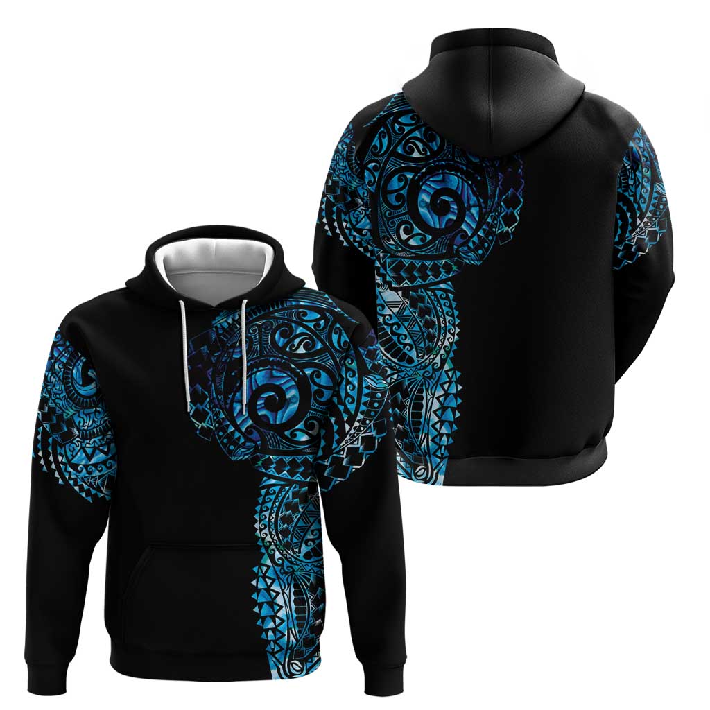 New Zealand Maori Koru Art Traditional Tattoo Hoodie Paua Shell LT03 - Polynesian Pride