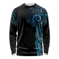 New Zealand Maori Koru Art Traditional Tattoo Long Sleeve Shirt Paua Shell LT03 Unisex Black - Polynesian Pride