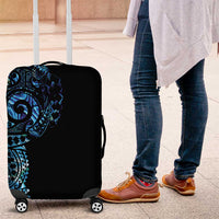 New Zealand Maori Koru Art Traditional Tattoo Luggage Cover Paua Shell LT03 Black - Polynesian Pride