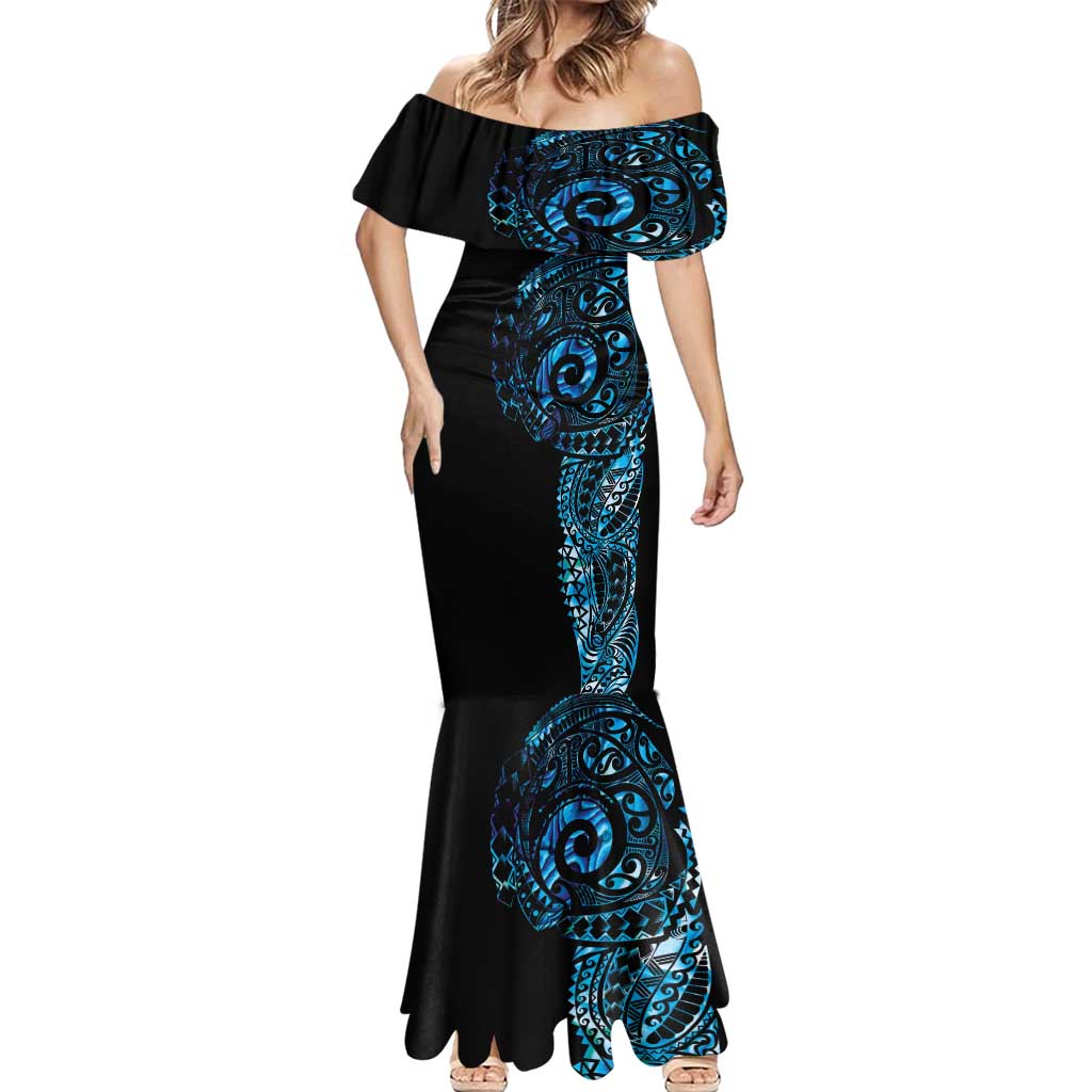 New Zealand Maori Koru Art Traditional Tattoo Mermaid Dress Paua Shell LT03 - Polynesian Pride
