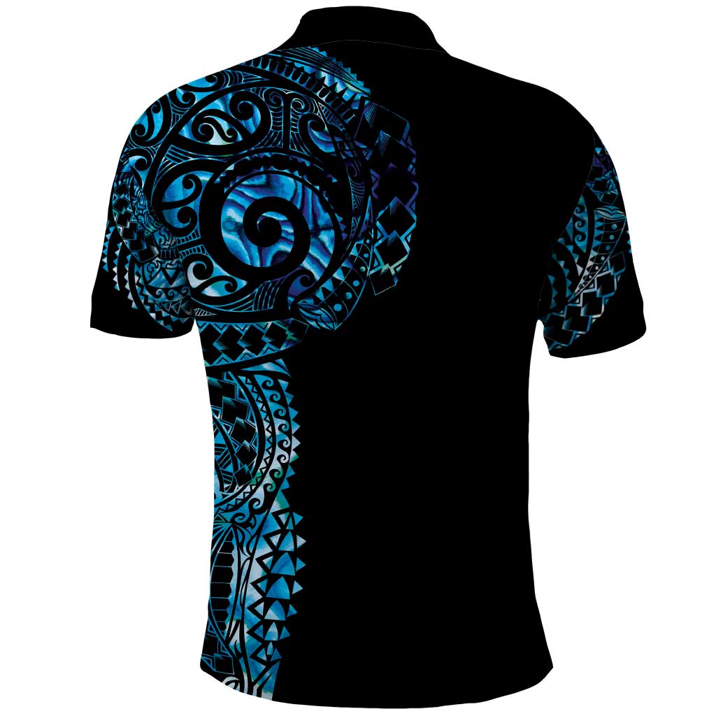 New Zealand Maori Koru Art Traditional Tattoo Polo Shirt Paua Shell LT03 - Polynesian Pride