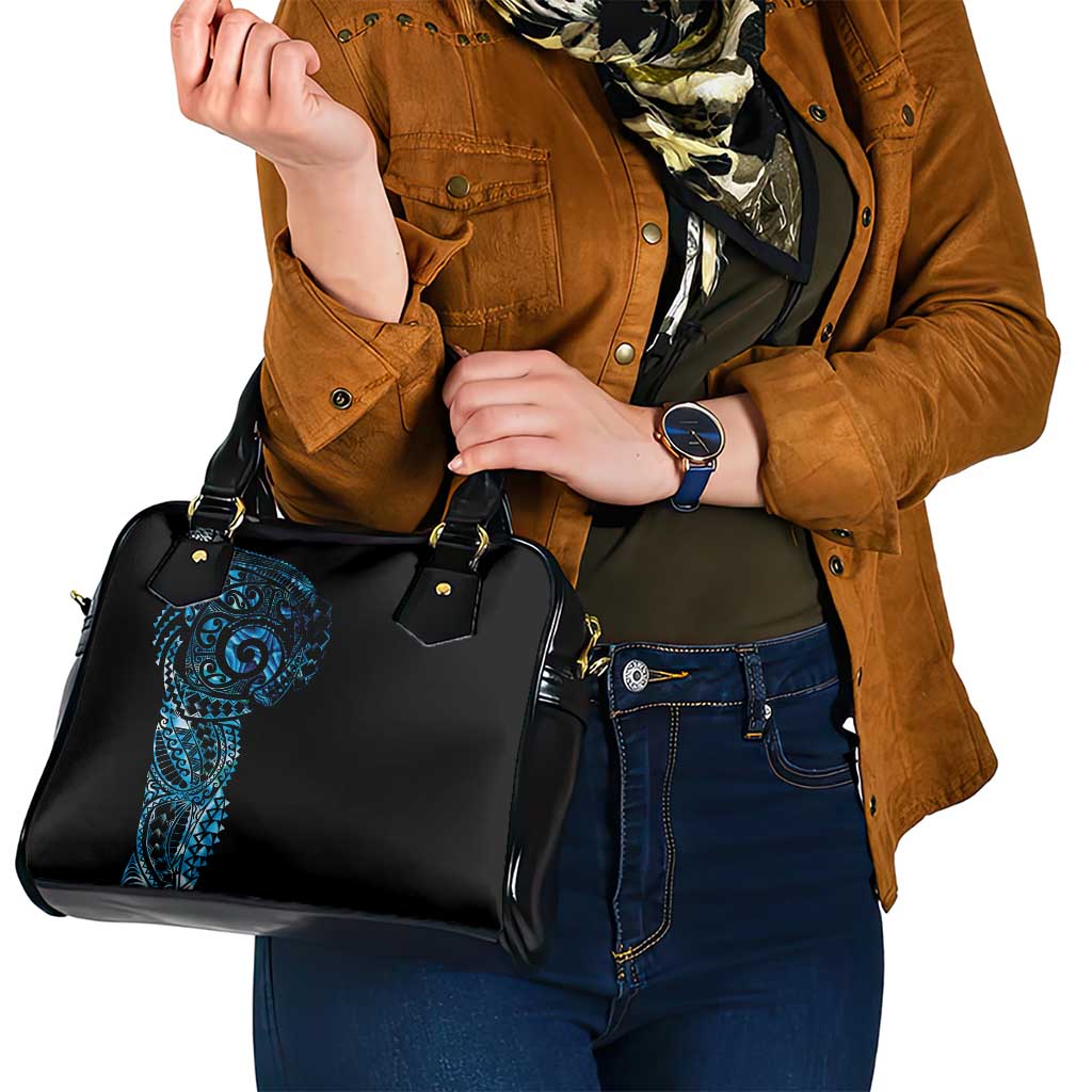 New Zealand Maori Koru Art Traditional Tattoo Shoulder Handbag Paua Shell