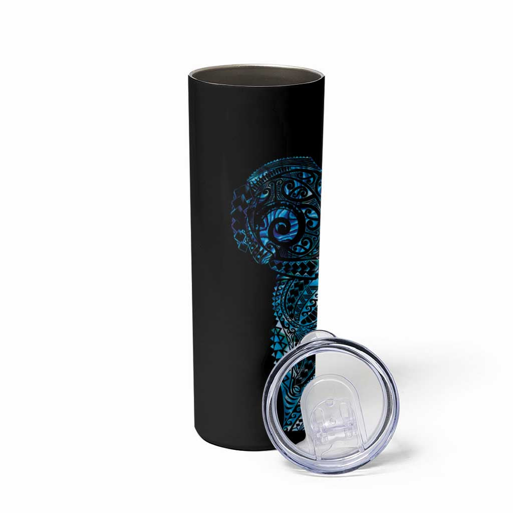 New Zealand Maori Koru Art Traditional Tattoo Skinny Tumbler Paua Shell LT03 - Polynesian Pride