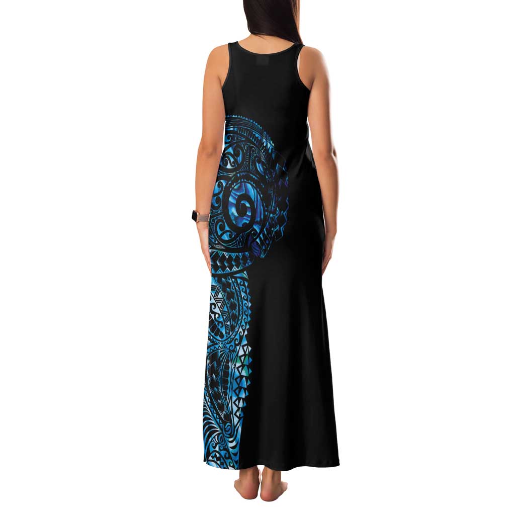 New Zealand Maori Koru Art Traditional Tattoo Tank Maxi Dress Paua Shell LT03 - Polynesian Pride