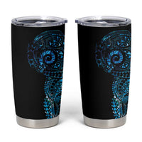 New Zealand Maori Koru Art Traditional Tattoo Tumbler Cup Paua Shell LT03 Black - Polynesian Pride