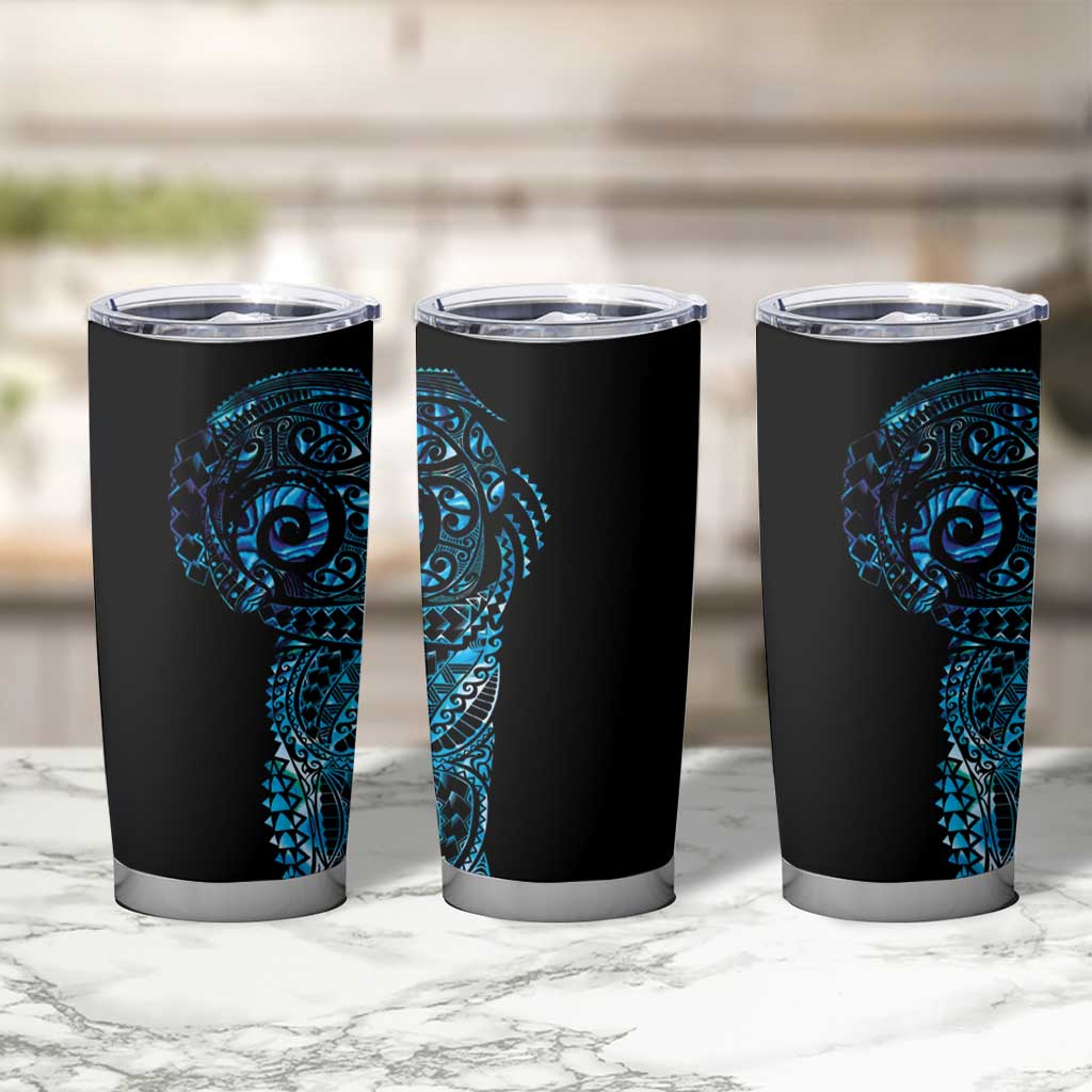 New Zealand Maori Koru Art Traditional Tattoo Tumbler Cup Paua Shell LT03 - Polynesian Pride