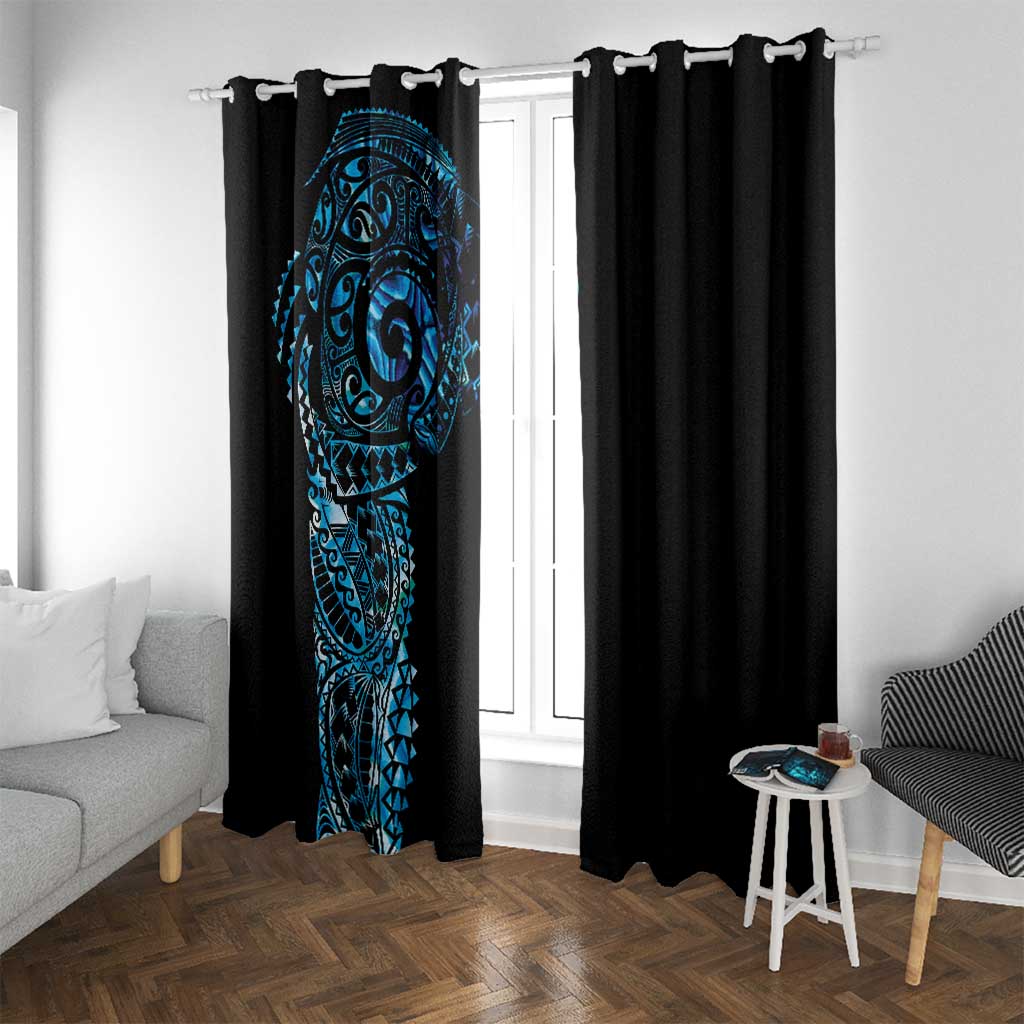 New Zealand Maori Koru Art Traditional Tattoo Window Curtain Paua Shell
