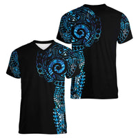 New Zealand Maori Koru Art Traditional Tattoo Women V-Neck T-Shirt Paua Shell LT03 - Polynesian Pride