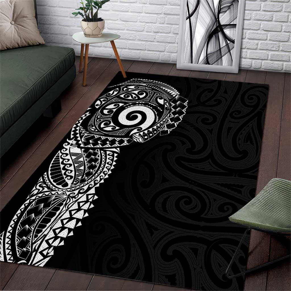 New Zealand Maori Koru Art Traditional Tattoo Area Rug Simple Style