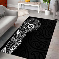New Zealand Maori Koru Art Traditional Tattoo Area Rug Simple Style