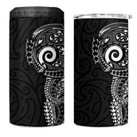 New Zealand Maori Koru Art Traditional Tattoo 4 in 1 Can Cooler Tumbler Simple Style LT03 One Size: 16 oz Black - Polynesian Pride