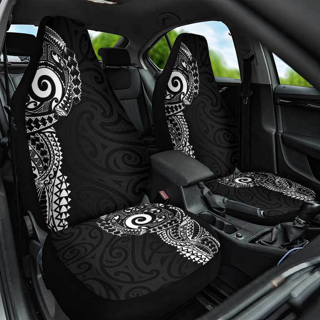New Zealand Maori Koru Art Traditional Tattoo Car Seat Cover Simple Style LT03 One Size Black - Polynesian Pride