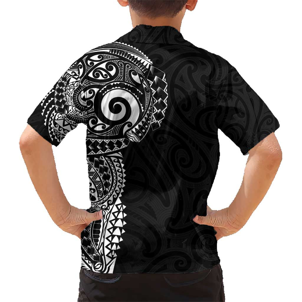 New Zealand Maori Koru Art Traditional Tattoo Family Matching Short Sleeve Bodycon Dress and Hawaiian Shirt Simple Style LT03 - Polynesian Pride