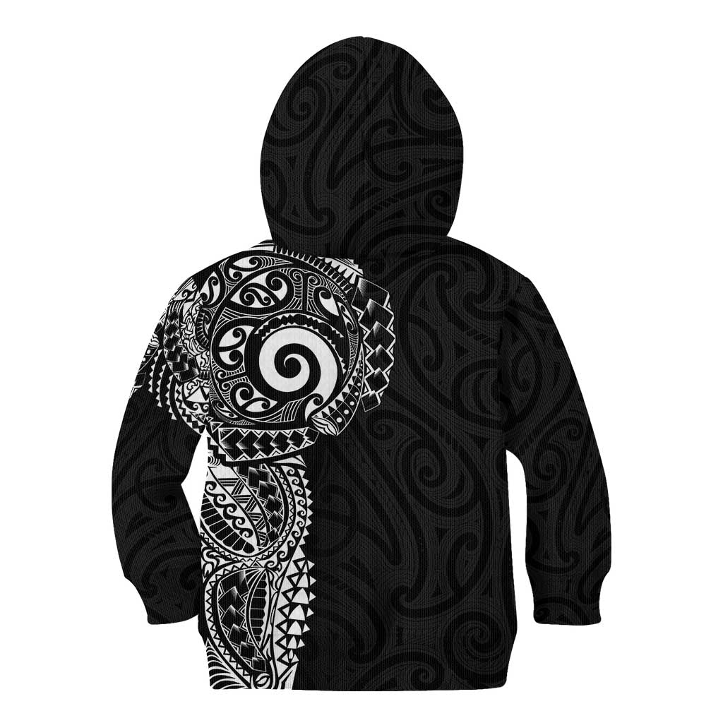New Zealand Maori Koru Art Traditional Tattoo Kid Hoodie Simple Style LT03 - Polynesian Pride