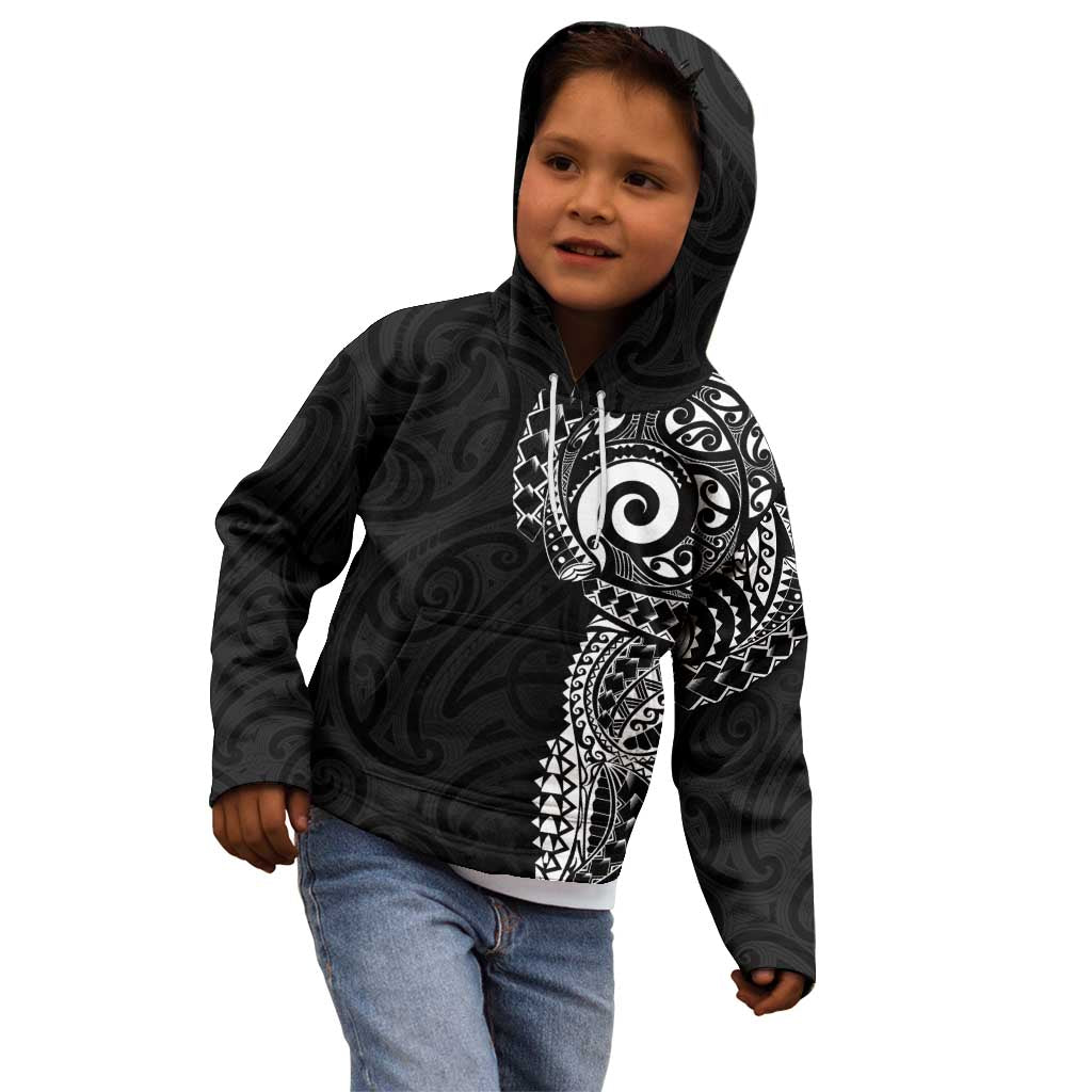 New Zealand Maori Koru Art Traditional Tattoo Kid Hoodie Simple Style LT03 - Polynesian Pride