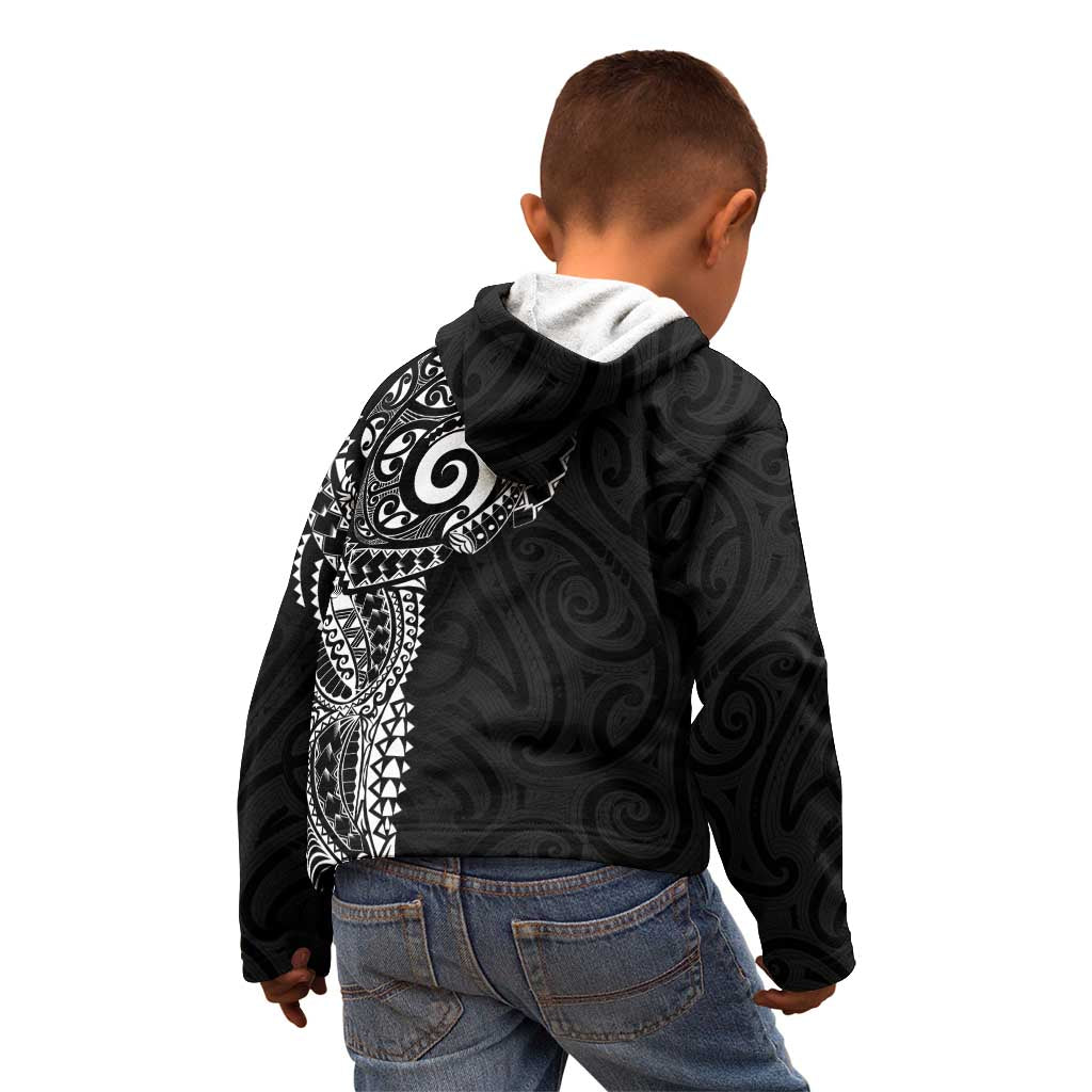 New Zealand Maori Koru Art Traditional Tattoo Kid Hoodie Simple Style LT03 - Polynesian Pride
