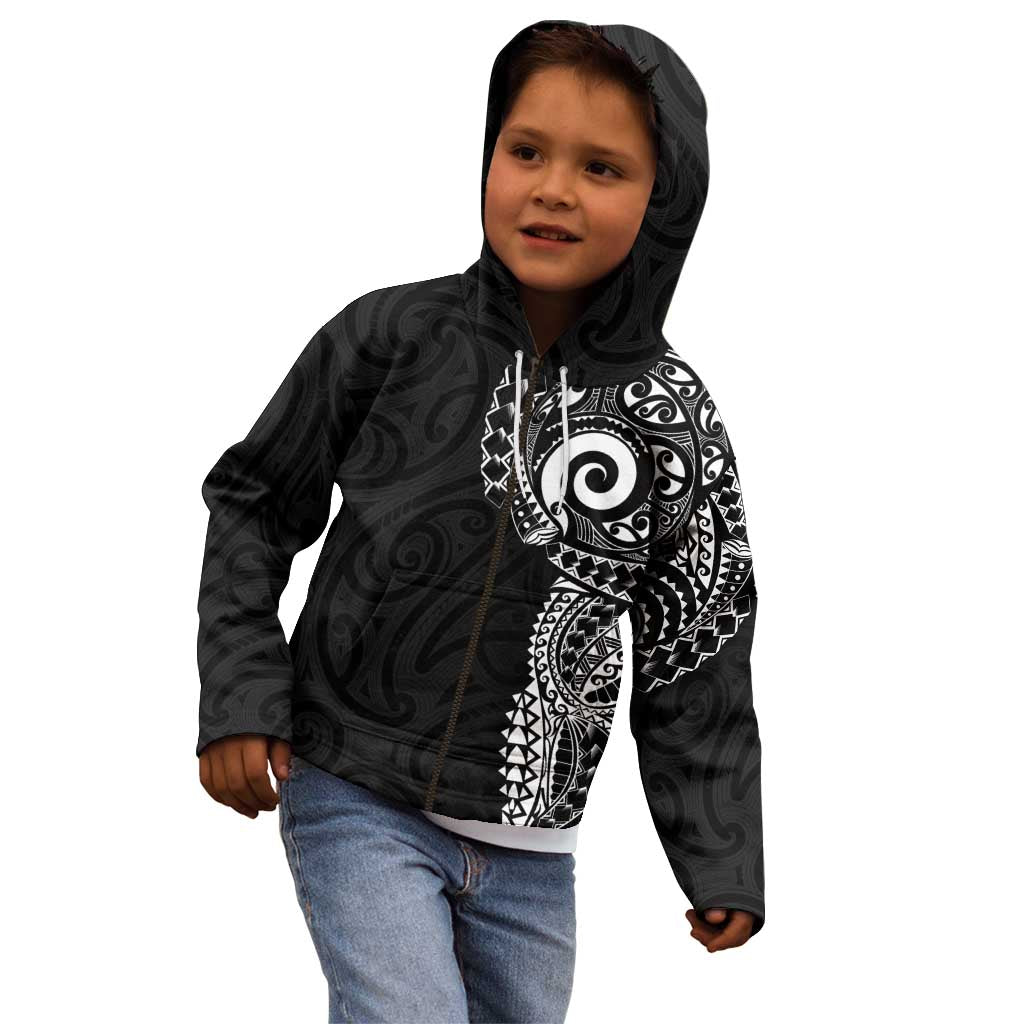 New Zealand Maori Koru Art Traditional Tattoo Kid Hoodie Simple Style LT03 - Polynesian Pride